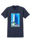 United Air Lines New York T-Shirt - Binder United Nations Poster - Navy