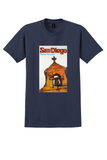 United Air Lines San Diego T-Shirt - Jebary Mission Bells Poster - Navy