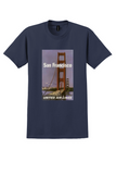 United Air Lines San Francisco T-Shirt - Galli Golden Gate Poster - Navy
