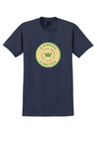 Airwork T-Shirt - Vintage Leading Independent Airline Bag Sticker - Navy