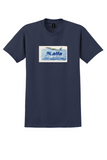Alfa Airlines T-Shirt - Vintage Pleasant Journey Bag Sticker - Navy