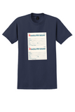America West Airlines T-Shirt - Vintage Name and Address Label Pair - Navy