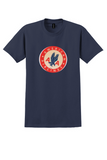 American Airlines T-Shirt - Vintage Red Ring AA Eagle Bag Sticker - Navy