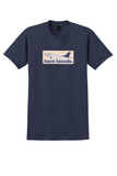 Ansett Australia T-Shirt - Vintage Southern Cross Jet Bag Sticker - Navy