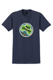 Aer Lingus T-Shirt - Vintage Green Shamrock Bag Sticker - Navy