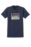 BOAC T-Shirt - Vintage Fly by Comet Bag Sticker - Navy
