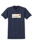Balair T-Shirt - Vintage Swiss Cross Jet Bag Sticker - Navy