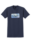 Braathens SAFE T-Shirt - Vintage B737-400 Norwegian Flag Carrier Sticker - Navy