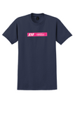 Braniff T-Shirt - Vintage Pink BI Fragile Baggage Label - Navy