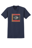 British United Airways T-Shirt - Vintage BUA Emblem Bag Sticker - Navy