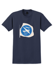 COAF Club of Aviation Friends Munich T-Shirt - Vintage Propliner Sticker - Navy