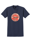 CSA T-Shirt - Vintage Ceskoslovenske Aerolinie Propliner Bag Sticker - Navy