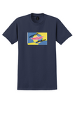 Aeroflot T-Shirt - Vintage Winged Emblem Globe Bag Sticker - Navy