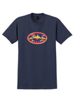 CSA T-Shirt - Vintage Praha Skyline Bag Sticker - Navy