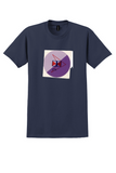 CX Purple Circle Emblem T-Shirt - Vintage Bag Sticker - Navy