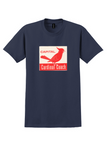 Capital Airlines T-Shirt - Vintage Cardinal Coach Bag Sticker - Navy