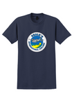 Chalk's International Airlines T-Shirt - Vintage Seaplane Sunset Bag Sticker - Navy