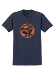 Chicago and Southern T-Shirt - Vintage Fly C&S Winged Shield Bag Sticker - Navy