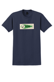Colonial Airlines T-Shirt - Vintage Fly There Fly Back Bag Sticker - Navy
