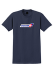 Crossair T-Shirt - Vintage Swiss Cross Logo Bag Sticker - Navy