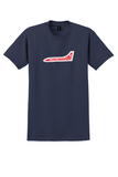 Crossair T-Shirt - Vintage Red Tail Fin Bag Sticker - Navy