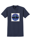 DC-8 Flight Crew T-Shirt - Vintage Starry Jet Roundel Sticker - Navy