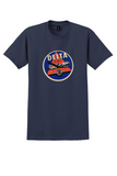 Delta T-Shirt - Vintage Red Triangle Propliner Bag Sticker (Navy) - Navy