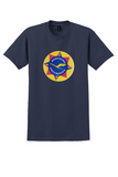 Lufthansa T-Shirt - Vintage Deutsche Lufthansa Star Crane Bag Sticker - Navy