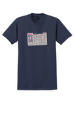 Emergency First Aid T-Shirt - Vintage First Aid Chart Sticker - Navy