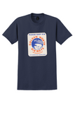 Golden North Airways T-Shirt - Vintage Polar Bear Ship Via Label - Navy