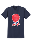 Guaranteed Exports T-Shirt - Vintage Red Wax Seal Rosette Label - Navy