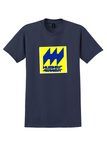 Hughes Airwest T-Shirt - Vintage Sundance Yellow Logo Sticker - Navy