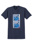 Icelandair T-Shirt - Vintage Gannet Over Iceland Sticker Pair - Navy