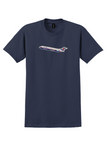 Inter-Canadien T-Shirt - Vintage Fokker Jet Sticker - Navy