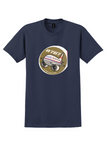 JAL Japan Air Lines T-Shirt - Vintage B767 Cartoon Jet Sticker - Navy