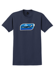 KLM T-Shirt - Vintage Boeing 747 Bag Sticker - Navy