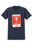 KLM T-Shirt - Vintage Fragile Wine Glass Baggage Label - Navy