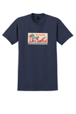 Lake Central Airlines T-Shirt - Vintage Industrial Heart Bag Sticker - Navy