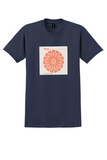 Sunburst Name Label T-Shirt - Vintage Baggage Name Tag Sticker - Navy
