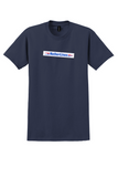 NetherLines T-Shirt - Vintage Speed Stripes Logo Sticker - Navy
