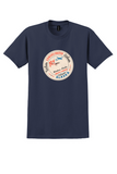 Northern Consolidated Airlines T-Shirt - Vintage Anglers Paradise Sticker - Navy