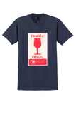 Northwest Airlines T-Shirt - Vintage Fragile Wine Glass Bag Label - Navy