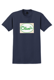 Ozark Air Lines T-Shirt - Vintage Green Oval Propliner Bag Sticker - Navy