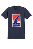 Pan American World Airways T-Shirt - Vintage Winged Globe Sticker - Navy