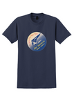 Pan Am T-Shirt - Vintage PAA Winged Globe Bag Sticker - Navy