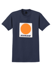 Scanair T-Shirt - Vintage Orange Sun Bag Sticker - Navy
