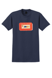 Scottish Airlines T-Shirt - Vintage Prestwick Bag Sticker - Navy