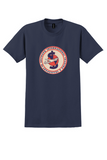 Skyways International T-Shirt - Vintage Globe Roundel Bag Sticker - Navy