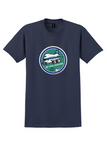 Air New Zealand T-Shirt - Vintage Flying Kiwi Jumbo Bag Sticker - Navy