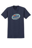 TACA T-Shirt - Vintage TACA International Airlines Bag Sticker - Navy